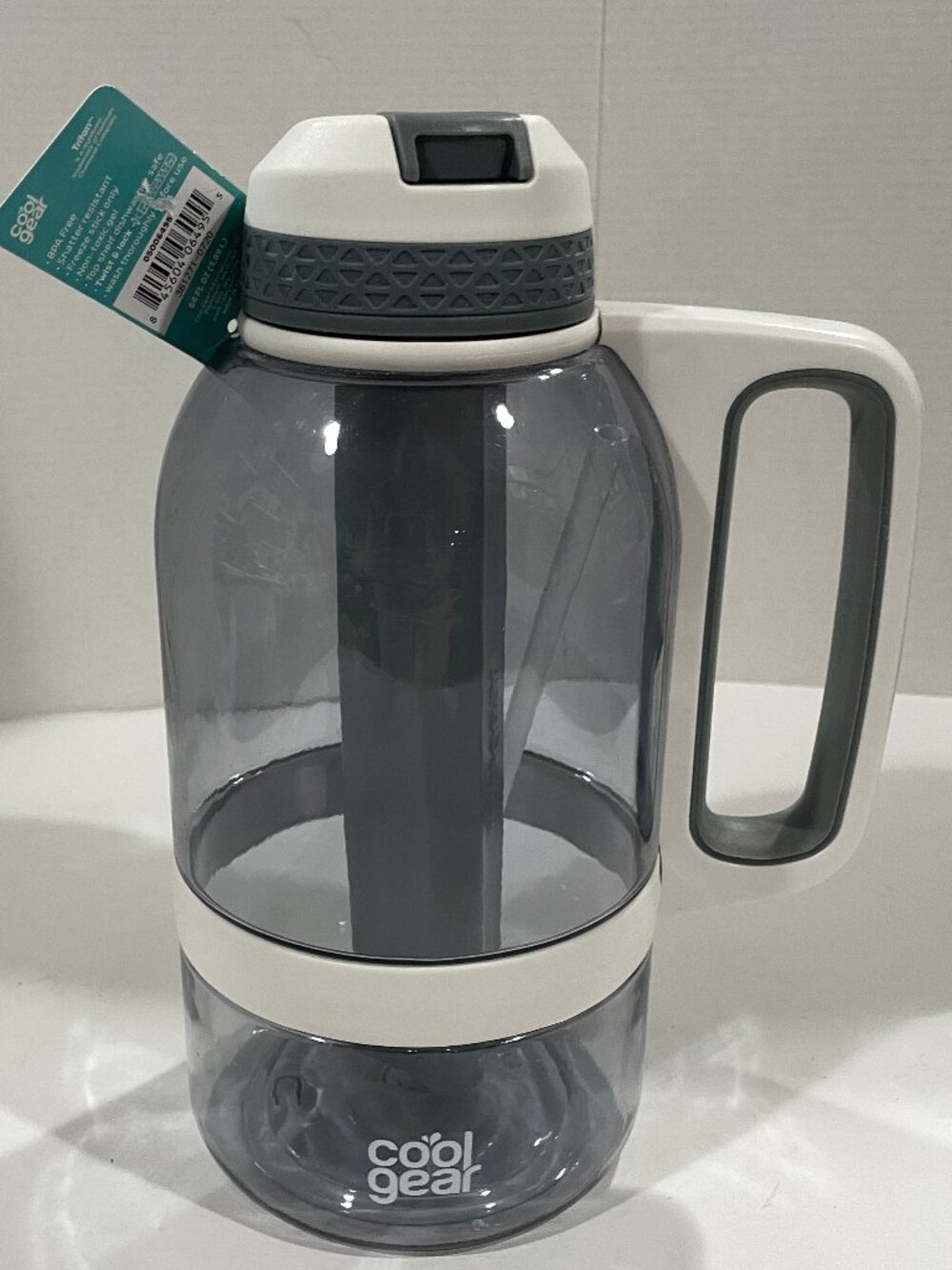 NWT COOL GEAR 64 oz System Sports Water Bottle w/ Freezer Stick & Handle BPA Fre